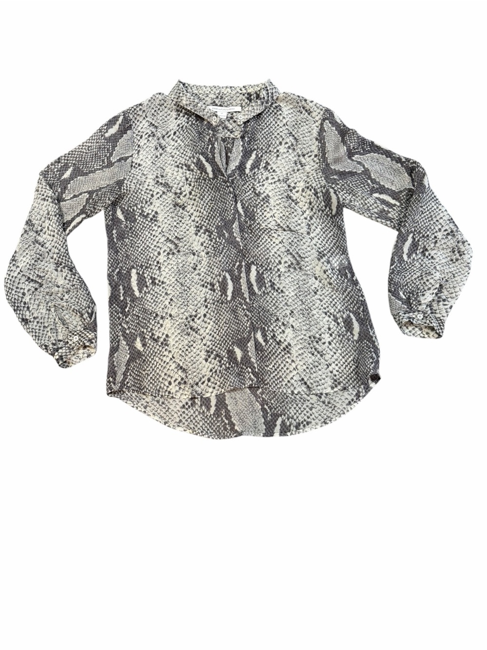 Diane von Furstenberg DVF Lorelei Snake Print Silk Chiffon Blouse Size 10